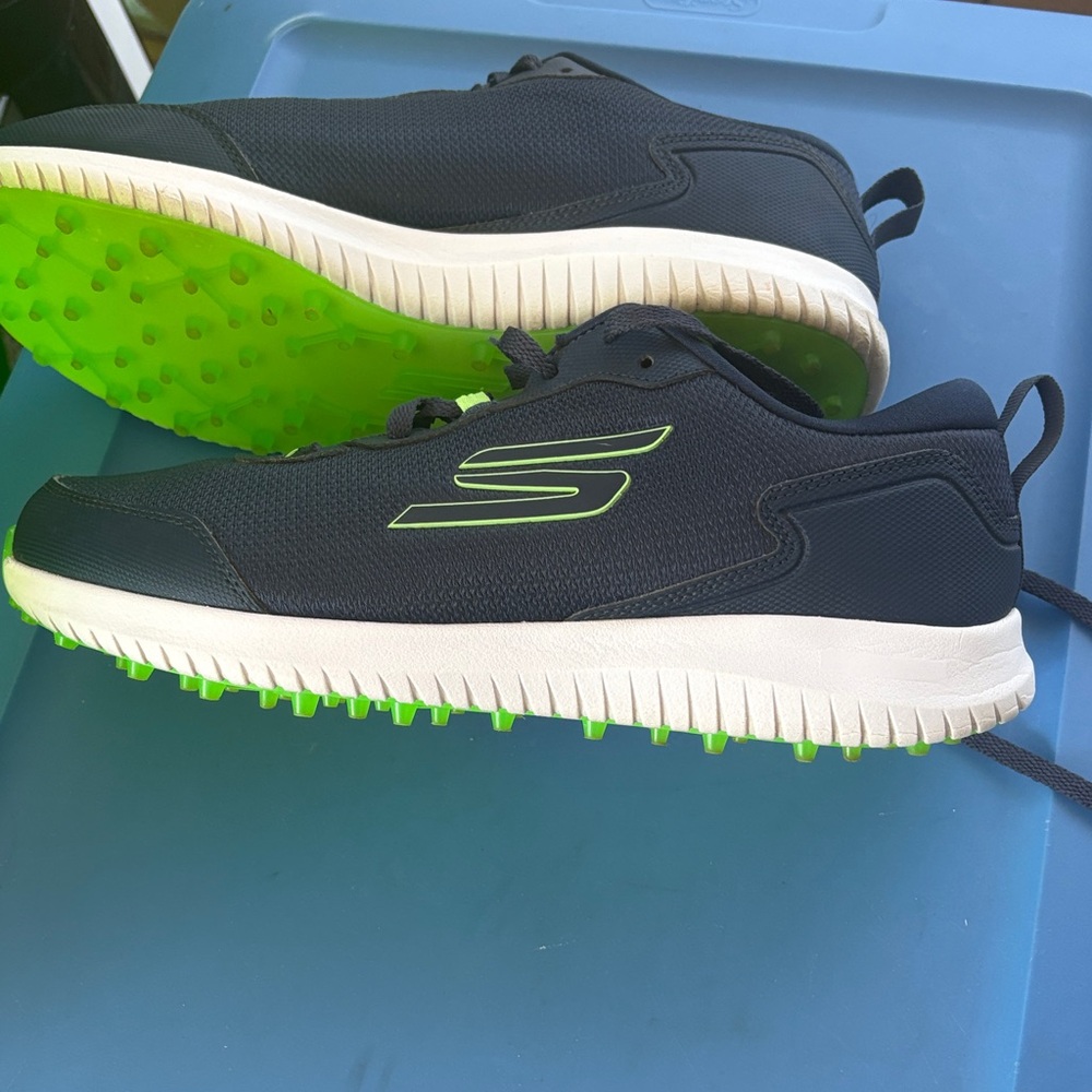 Skechers Go Max Fairway 4 Men's Golf Shoes 214081 Navy/Lime; Sz: 9. Like New - Picture 9 of 10